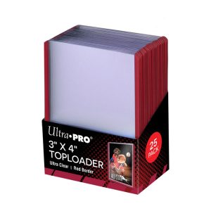 toploader Red Ultra PRO 3" x 4" Red Colored Border Toploaders (25ct) for Standard Size Cards