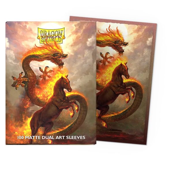 Dragon Shield 100ct Standard Size Matte Dual Art Sleeves Fire Horse 2026